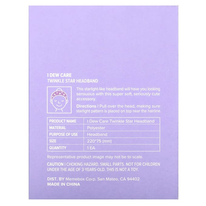 I Dew Care, Bandeau étoile scintillante, violet, 1 bandeau purple