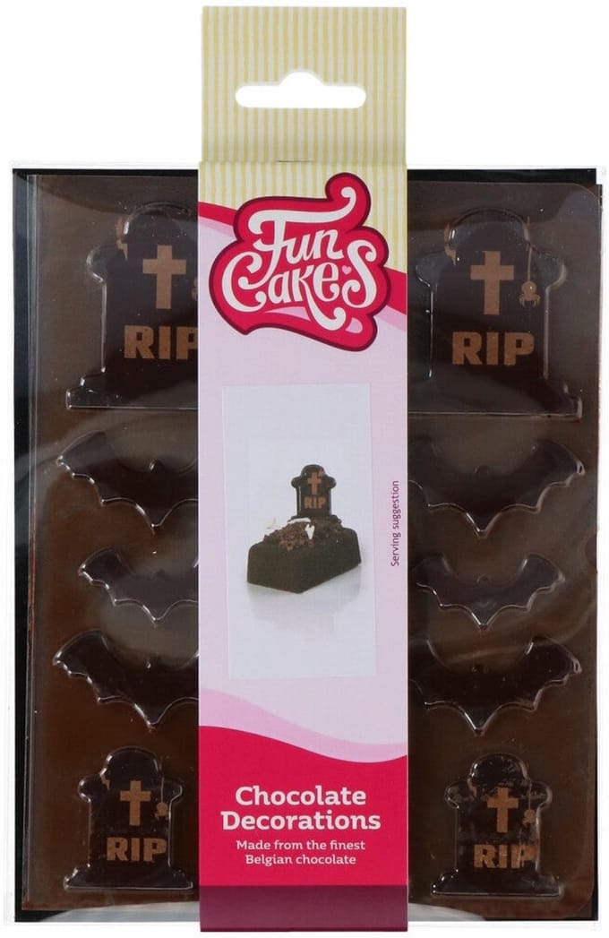 FunCakes Chocolade Decoraties - Halloween Grafstenen - Set/12