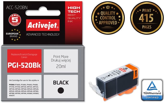 Compatibele inktcartridge Activejet ACC-520BN Zwart