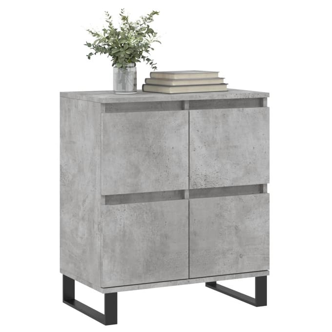 vidaXL - Dressoir - 60x35x70 - cm - bewerkt - hout - betongrijs