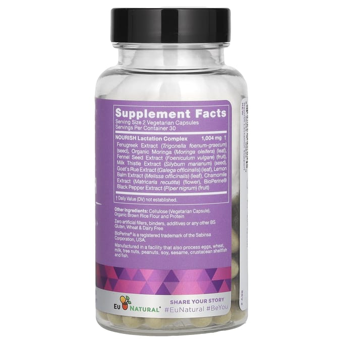 Eu Natural, Lactation Nourish, Fenugrec et Moringa+, 60 gélules végétales