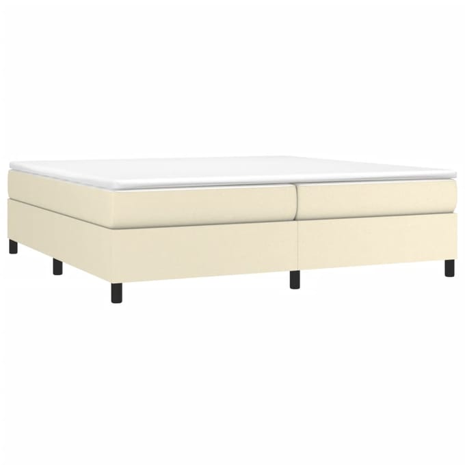 vidaXL - Boxspring - bed - kunstleer - crèmekleurig - 200x200 - cm