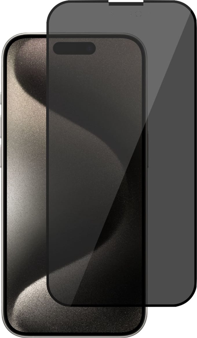 Screenprotector geschikt voor iPhone 15 Plus Privé - Privacy Beschermglas - Privacy Proteqt+