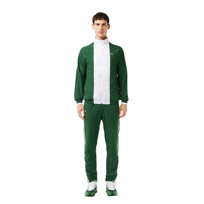 Lacoste Kinder-trainingsjack met logo, standaardmodel (Groen/Wit)