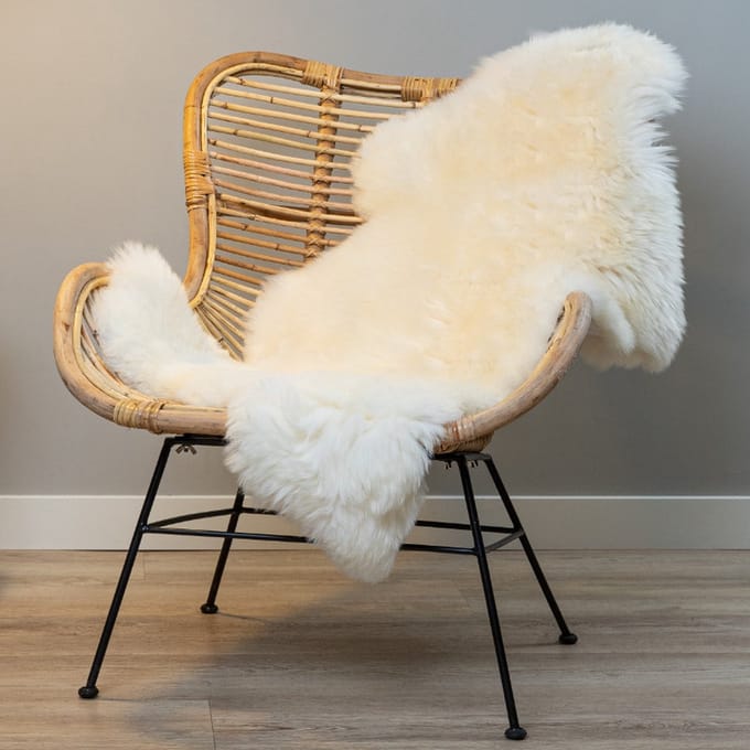 WOOOL Schapenvacht - Classic Wit L (105x60cm) 100% Echte Schapenvachten - ECO+ Dierenvel