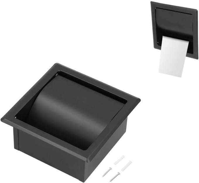 Dailygoody - Ingebouwde Toiletpapier Houder - Muur Mount Toiletpapier