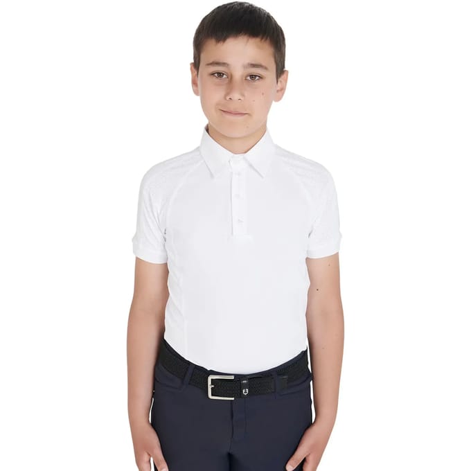 Slim fit concours polo met 4 knopen voor kinderen Equestro