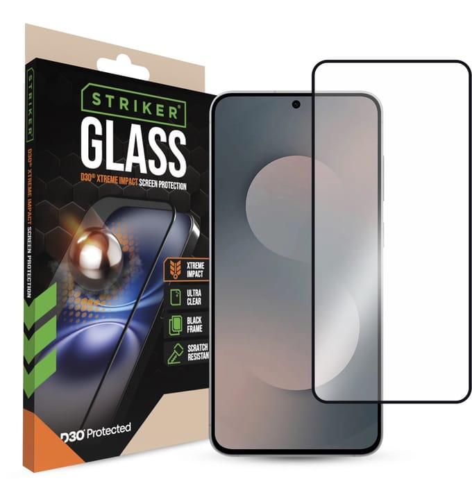 Striker Screenprotector geschikt voor Samsung Galaxy S25 FE Glazen | Striker Xtreme Impact Screenprotector - Case Friendly