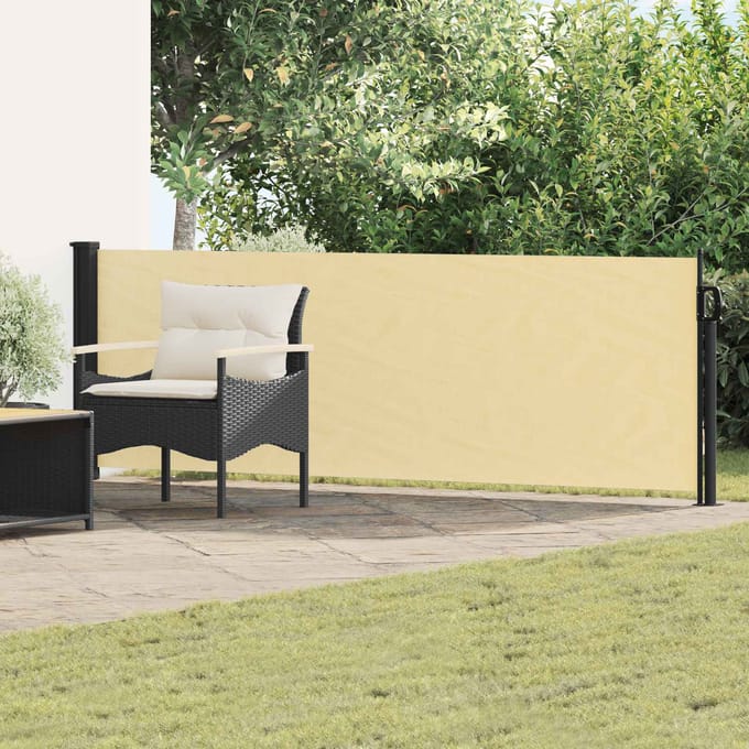 vidaXL - Uittrekbaar - Zijscherm - Rechthoekig - 100 - x - 500 - cm - Polyester - Zand