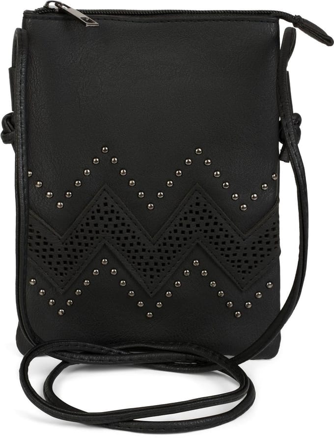 styleBREAKER Mini-tas schoudertas met zigzaguitsparing en studs, schoudertas, handtas, tas, dames 02012211
