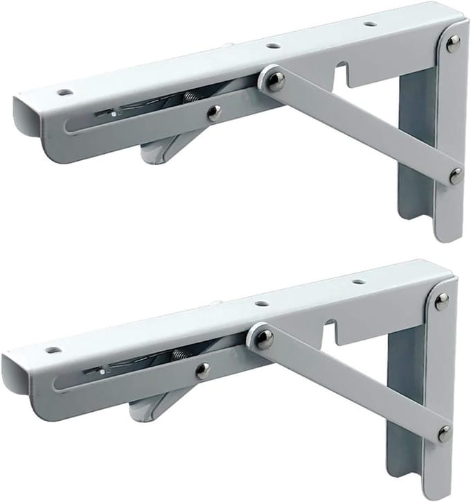 Opvouwbare Plankhouders - Klapconsoles Steunen - Ruimtebesparend Werken - Zware Belasting Metaal - 40 cm Breed - Wit