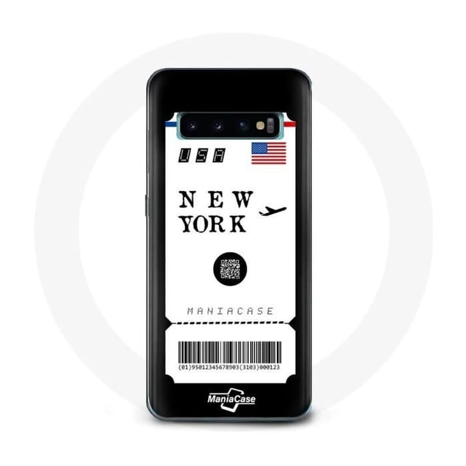 Hoesje voor Samsung Galaxy S10 Vliegticket New York