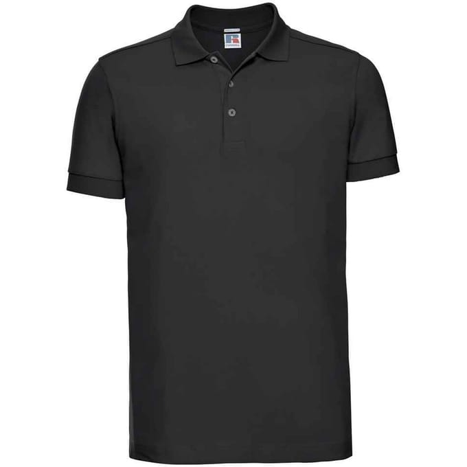 Russell Heren Piqué Stretch Poloshirt (Zwart)