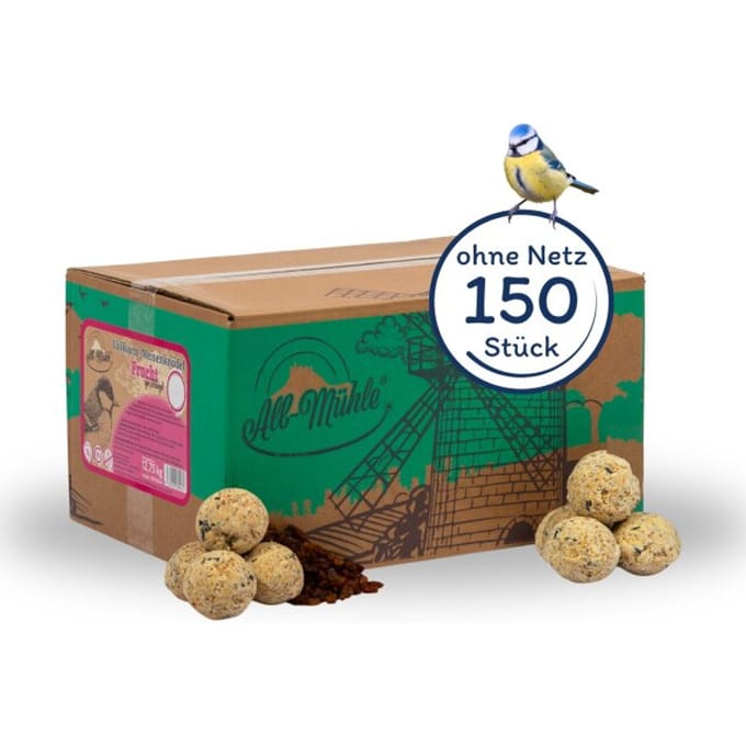 150 st. Lyra Pet® mezenbollen van de Alb-Mühle volkoren & fruit zonder netje, 85 g per stuk