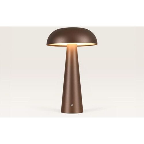 LUSENZ Oryllo - Paddenstoel lamp oplaadbaar Brons 30 cm - Dressoir lamp - Dimbaar - Tafellamp horeca - Modern design - USB-C - 3000K/4500K/6500K