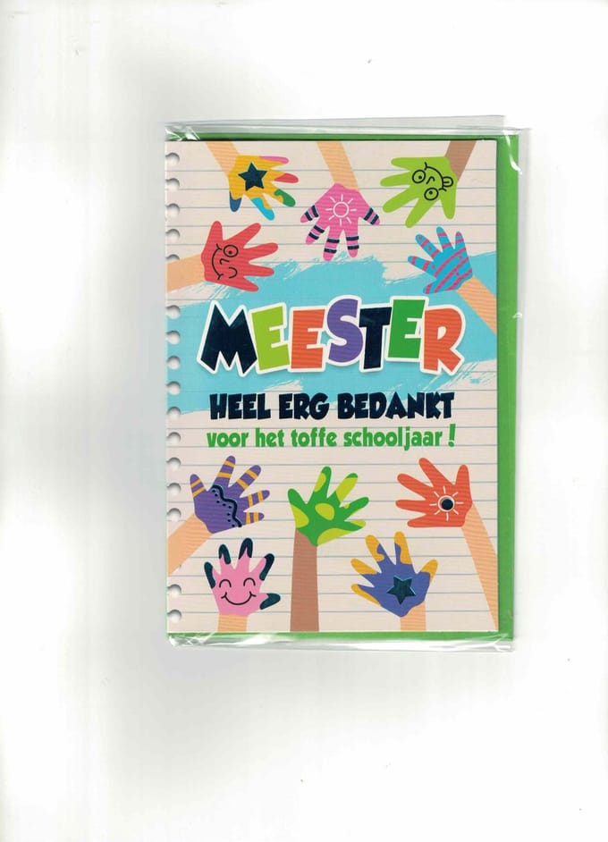 Wenskaart - Einde schooljaar - bedankt meester - bedankt invalmeester