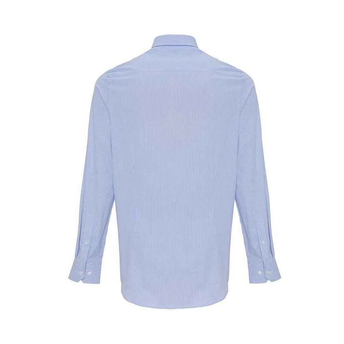 Premier Heren Stripe Oxford Overhemd (Wit/Oxford Blauw)