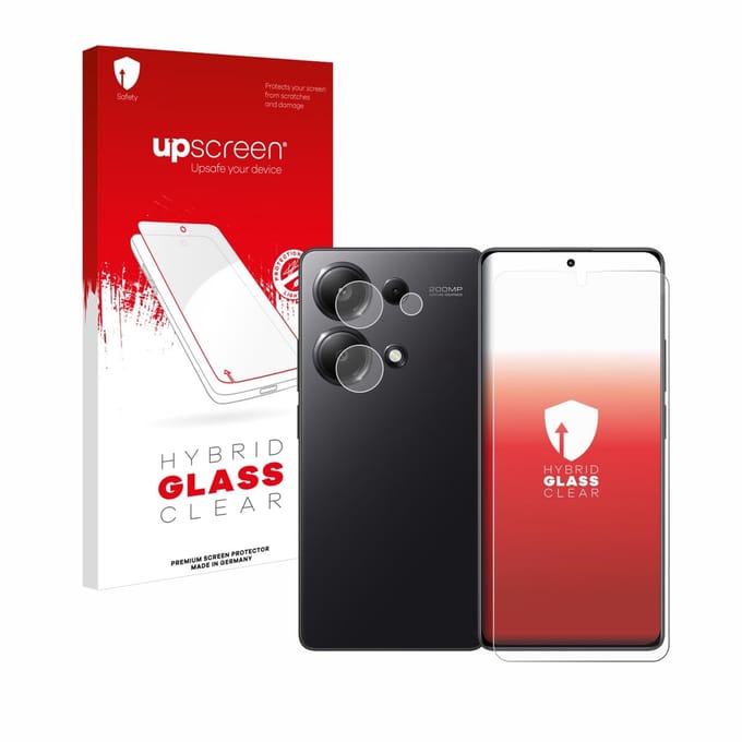 upscreen - Screenprotector voor Xiaomi Redmi Note 13 Pro 4G (Voor+Camera) - Folie Beschermfolie Beschermglas transparant