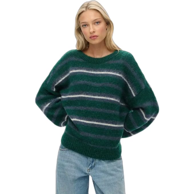 Superdry - Slouchy Gestreepte Gebreide Trui Relaxed Pasvorm - Dames - Sweaters