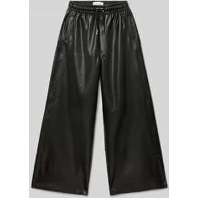 Wide leg broek in leerlook