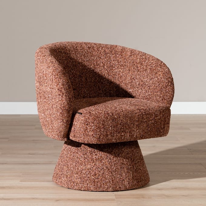 Bronx71® Fauteuil Lenn draaibaar chenille koper