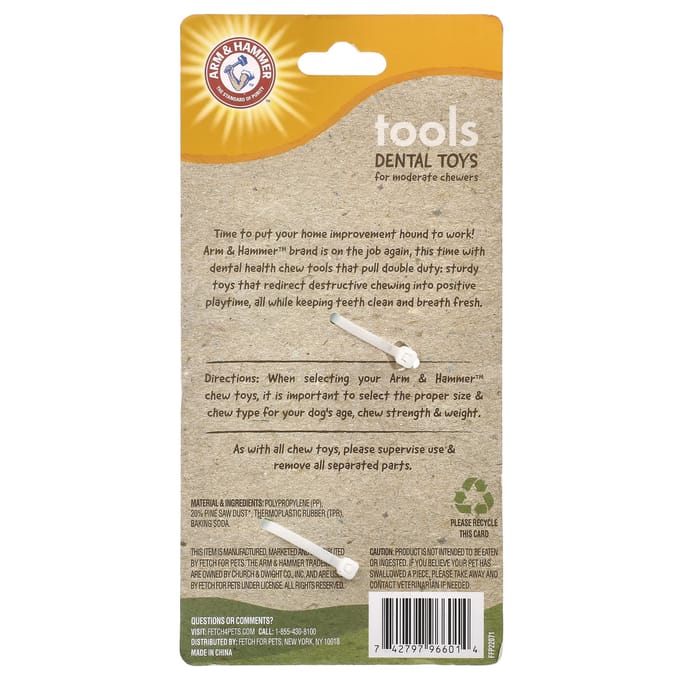 Arm & Hammer, tandheelkundig speeltje voor honden, steeksleutel, 1 speeltje beige