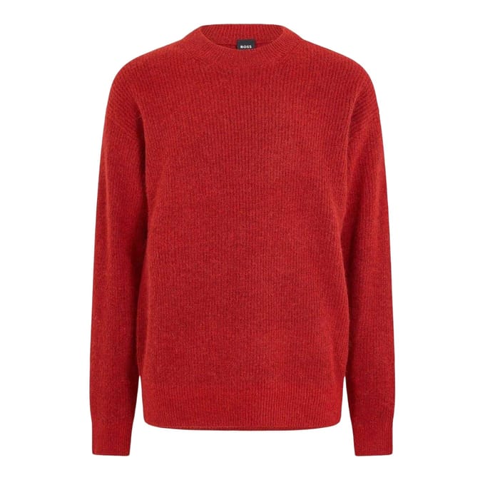 Boss Heren Sweater Top met Crew Hals (Rood)