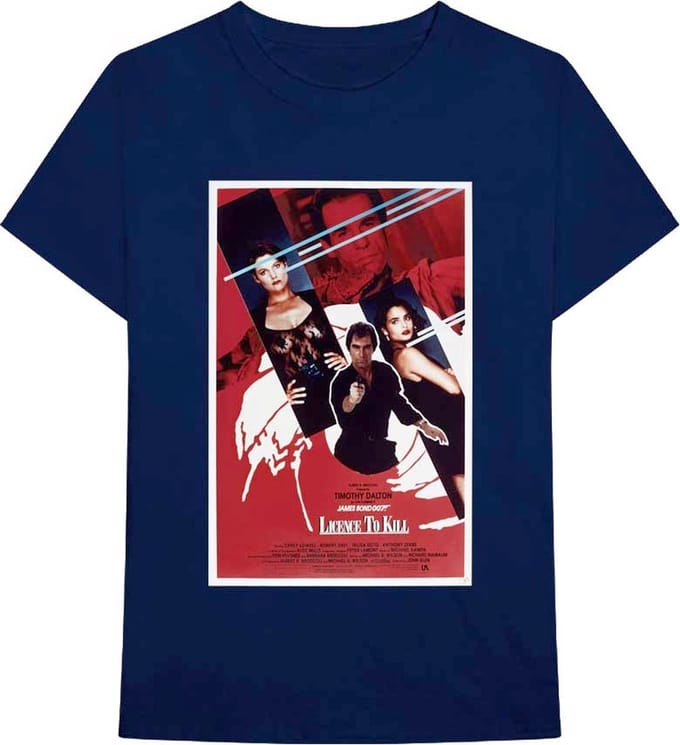 James Bond - Licence To Kill Poster Heren T-shirt - S - Blauw