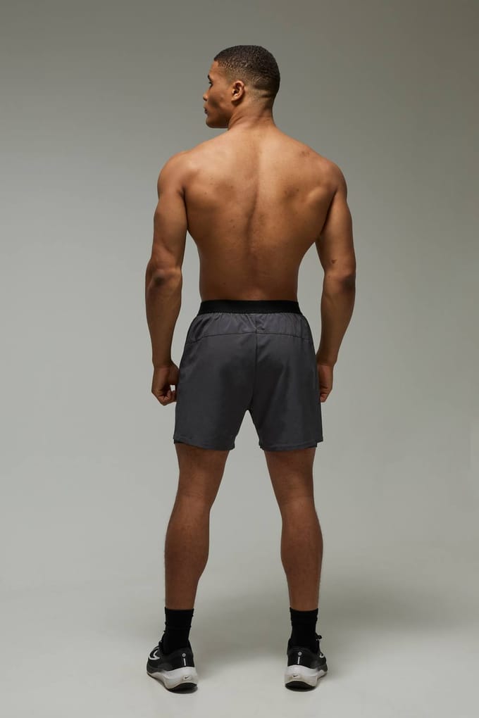 Men's Active Stretch Woven 2in1 Shorts | Charcoal | Size Small