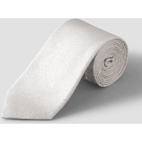 Eton Das Tonal Paisley Pattern Rich Texture Silver / male