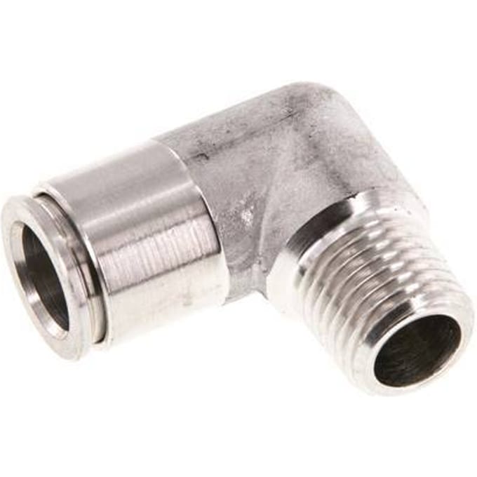 10mm x R1/4'' 90 graden L-verbinding RVS Insteekfitting Buitendraad FKM