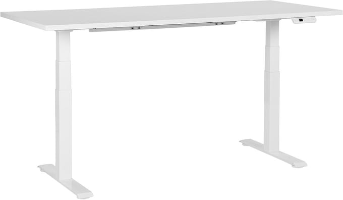 DESTINES - Elektrisch Verstelbaar bureau - Wit - 180 cm - Spaanplaat