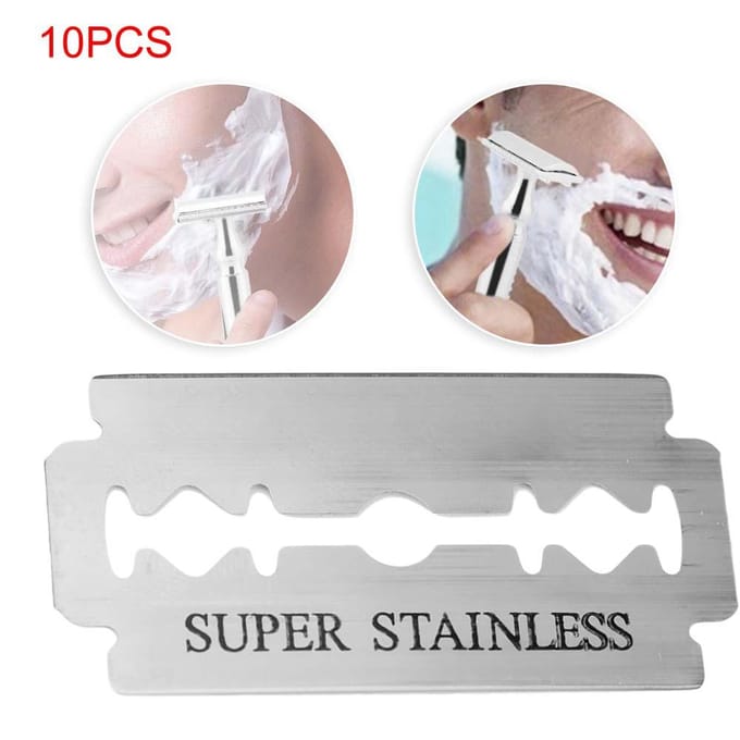 10 stuks doos scheermesjes voor mannen, traditioneel handmatig scheermes, baardtrimmer accessoire white