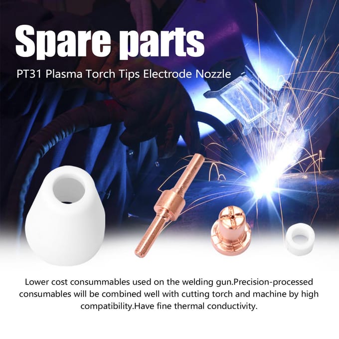 PT31 Plasma Torch Tips Elektrode Nozzle 65PCS Plasma Snijmachine Reserveonderdelen Torch 40A Snijden veelkleurig