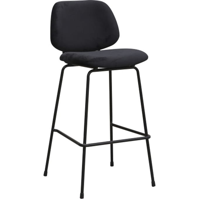 LABEL51 - Barstoel Bello - Zwart - 53x46x105cm - Set van 2