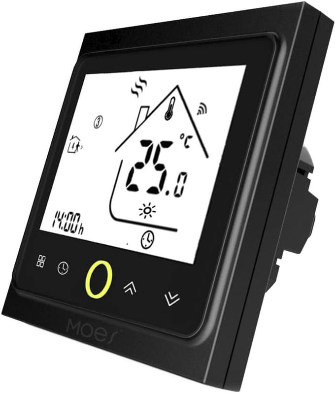 Slimme Thermostaat - Verwarming Regelaar - Energie Besparen - Programmeerbare Schema's - 5 tot 35 Graden - Wit