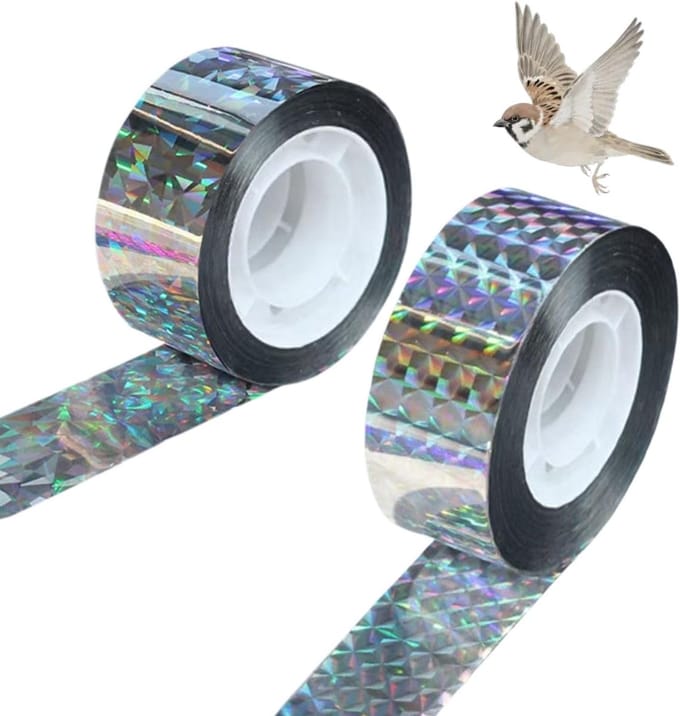 2 stuks vogelafweerlint, reflecterend vogelafweerlint（50 m x 4,5 cm ）