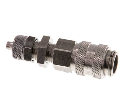 RVS DN 5 Luchtkoppeling Snelkoppeling 4x6 mm Push-On Schotkoppeling - CLS5-NB-S-4