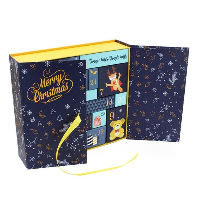 Adventskalender Vullende Dozen met 24 Lades Kerstdozen Geschenkdozen Kerstversiering gray