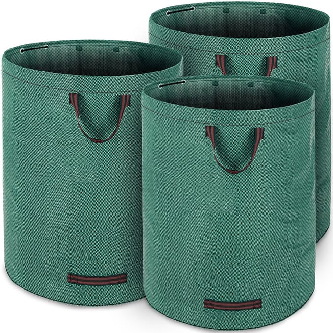 Gardebruk 3x Tuinafvalzak - 77x67cm Opvouwbaar 280L Volume 50kg - Groen