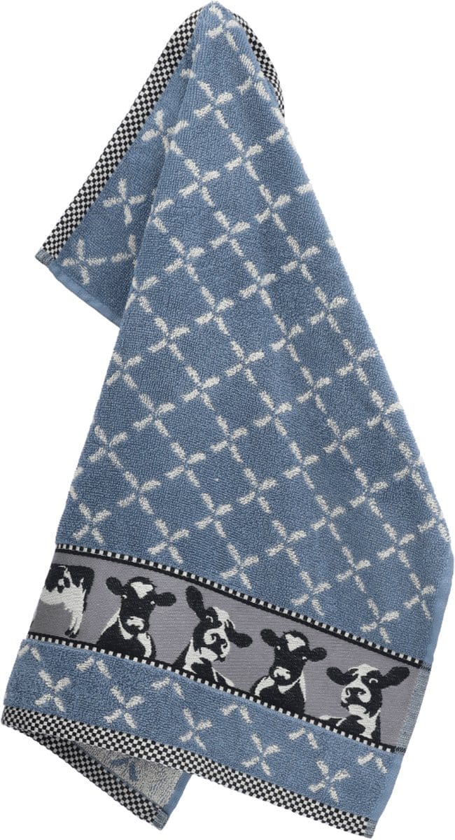 Bunzlau Castle Kitchen Towel Cows Grey/Blue