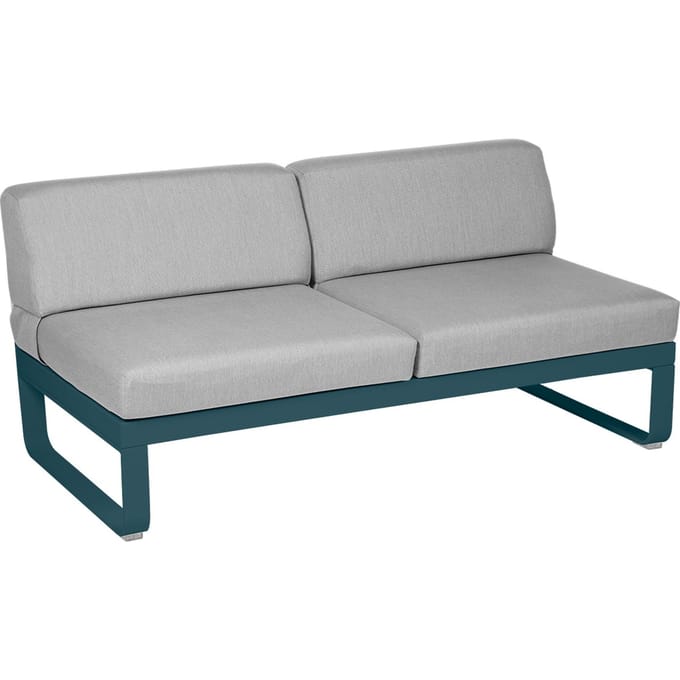 Fermob BELLEVIE 2-zits middenmodule - 21 acapulcoblauw - 79 Flanelgrijs