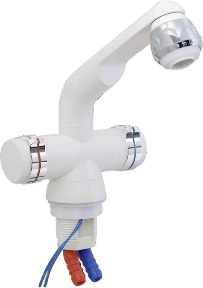 Barwig 4100-235 2-greeps mengkraan Slangaansluiting 10 mm Wit, Chroom