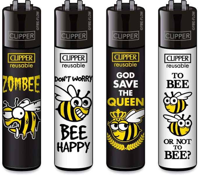 Clipper Classic Large Aanstekers "Bees" (4 Stuks)