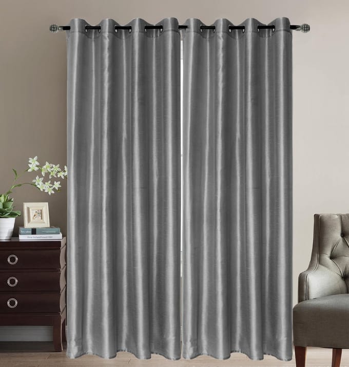 Kant en Klaar Vitrage Gordijn - Met Ringen - 140x240 cm - Grijs