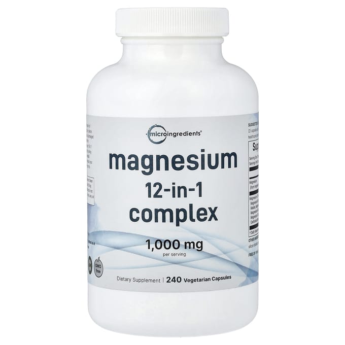 Micro Ingredients, Magnesium 12-in-1 Complex, Plantaardige Capsules 240 Tabletten (500 mg per capsule)