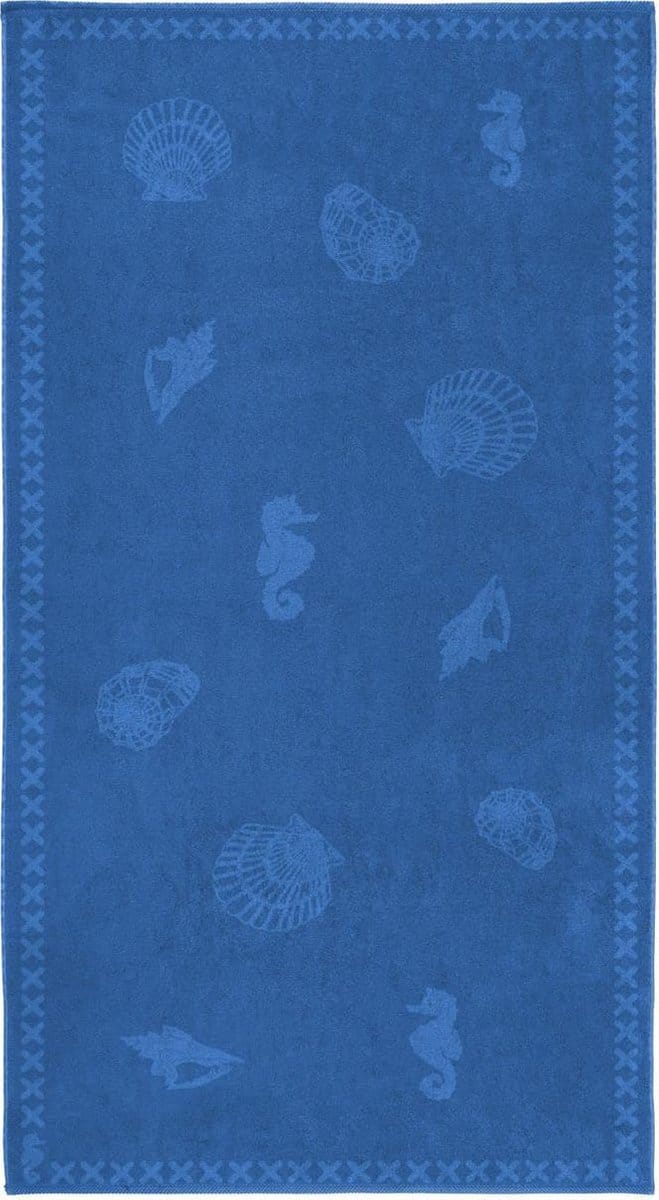 Seahorse Shells - Strandlaken - 100 x 200 cm - Blue