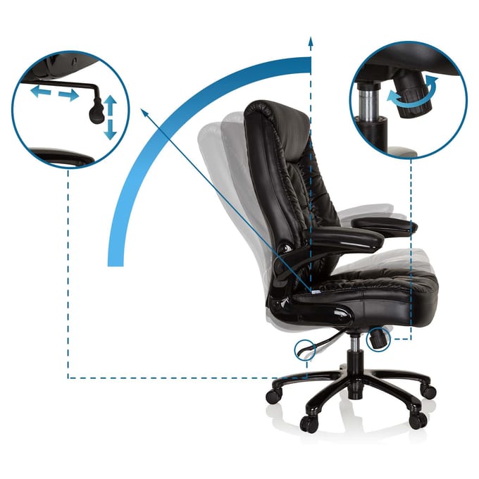 Zware stoelen / Bureaustoel INSTRUCTOR III XXL Kunstleder zwart hjh OFFICE