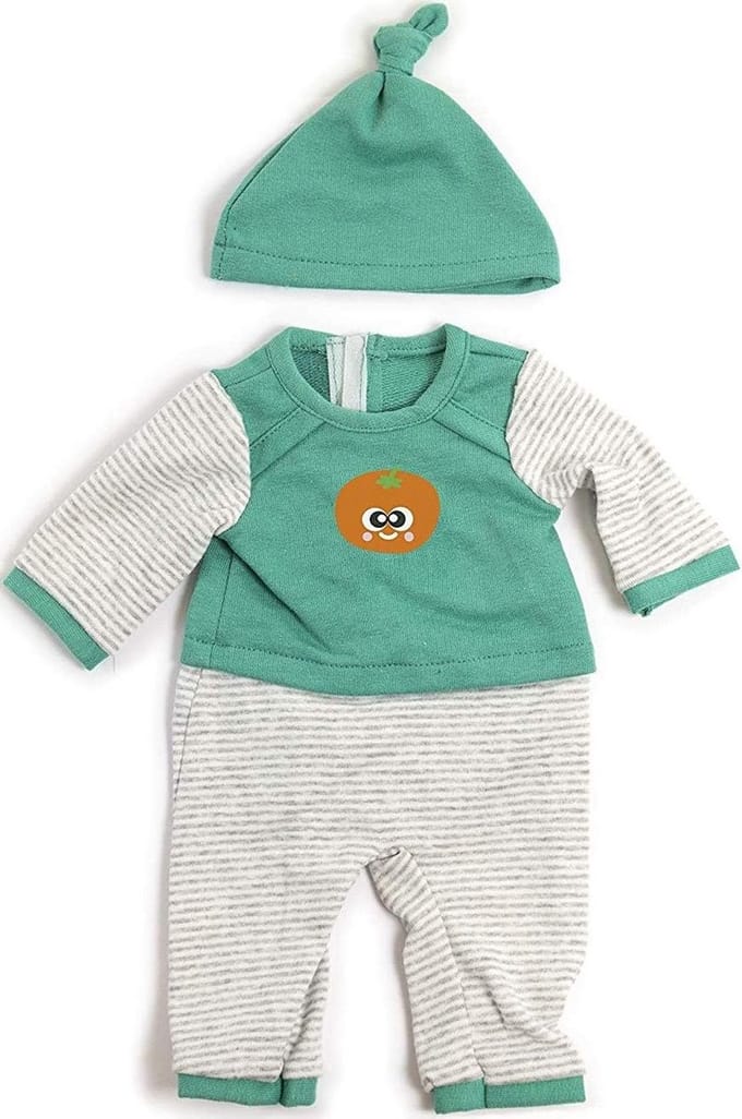 Pyjama met Slaapmuts voor Pop 38-40 cm | Oefenen Zelf Aankleden