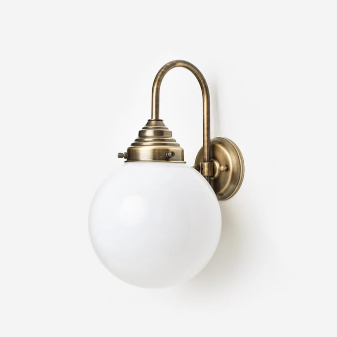 Wandlamp Bol Ø 20 Meander Brons - Art Deco Trade